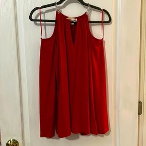 Michael Kors Cold Shoulder Chain Detail Shirt